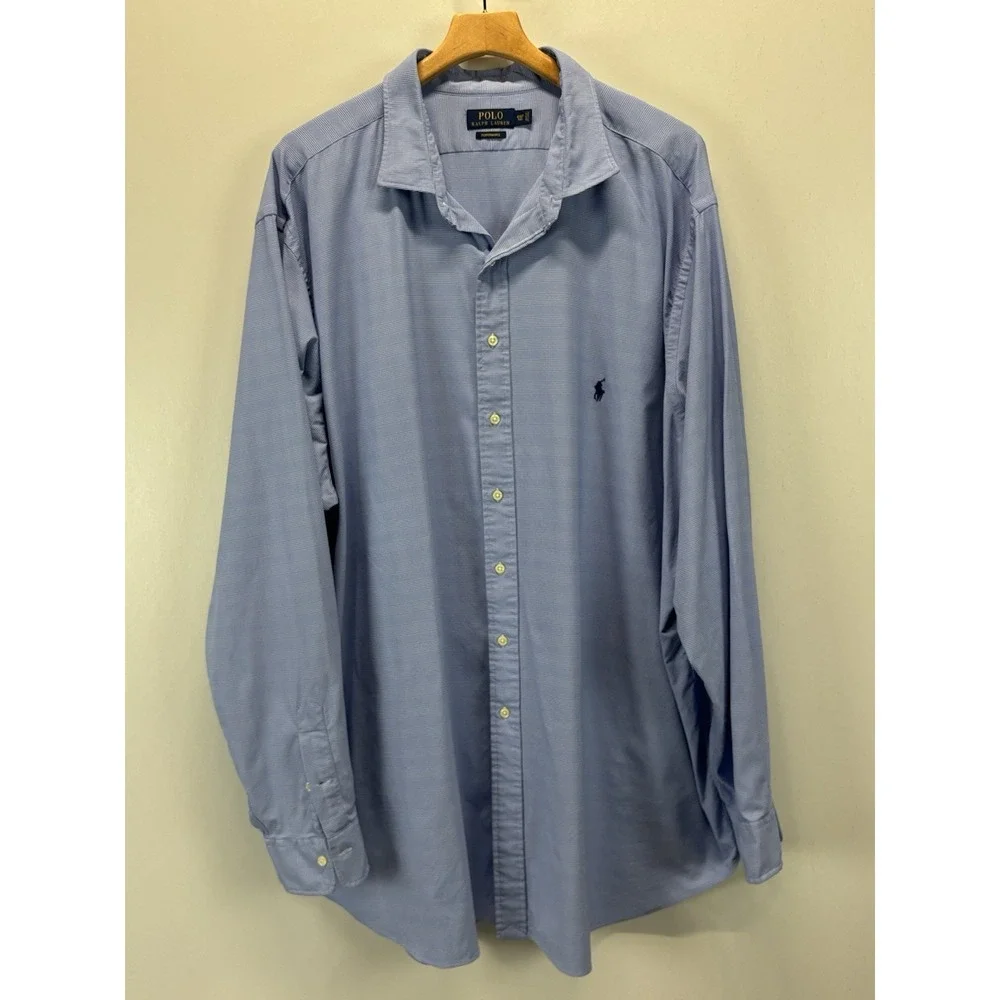 Polo Ralph Lauren Performance Shirt Sz 4XLT Big & Tall Men's Glen Plaid